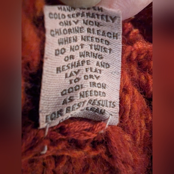 Vintage Y2K Anthropologie wool blend hooded knit crop cardigan,  orange Size XL - Picture 13 of 15